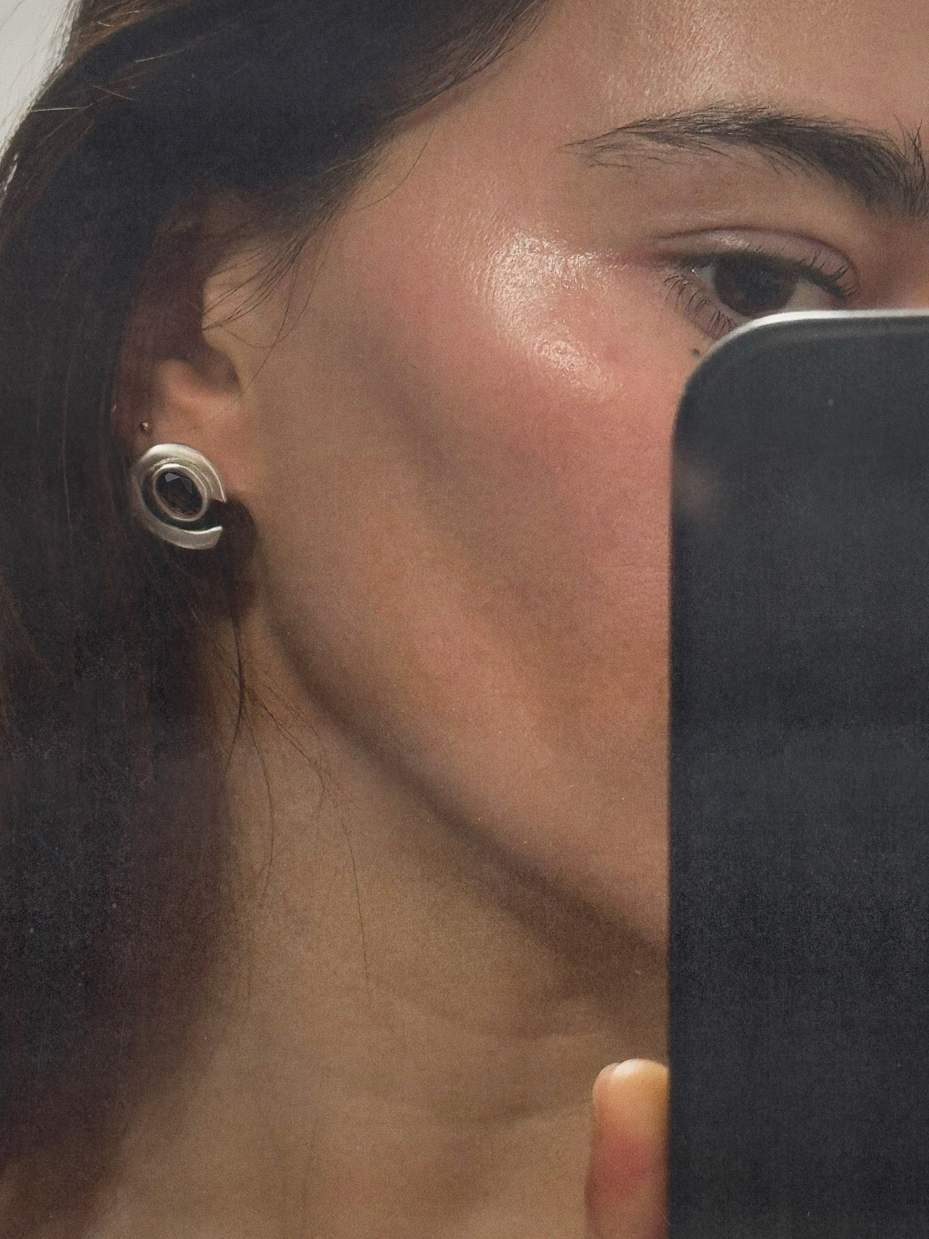 CURVA EARRING - Smoky Quartz