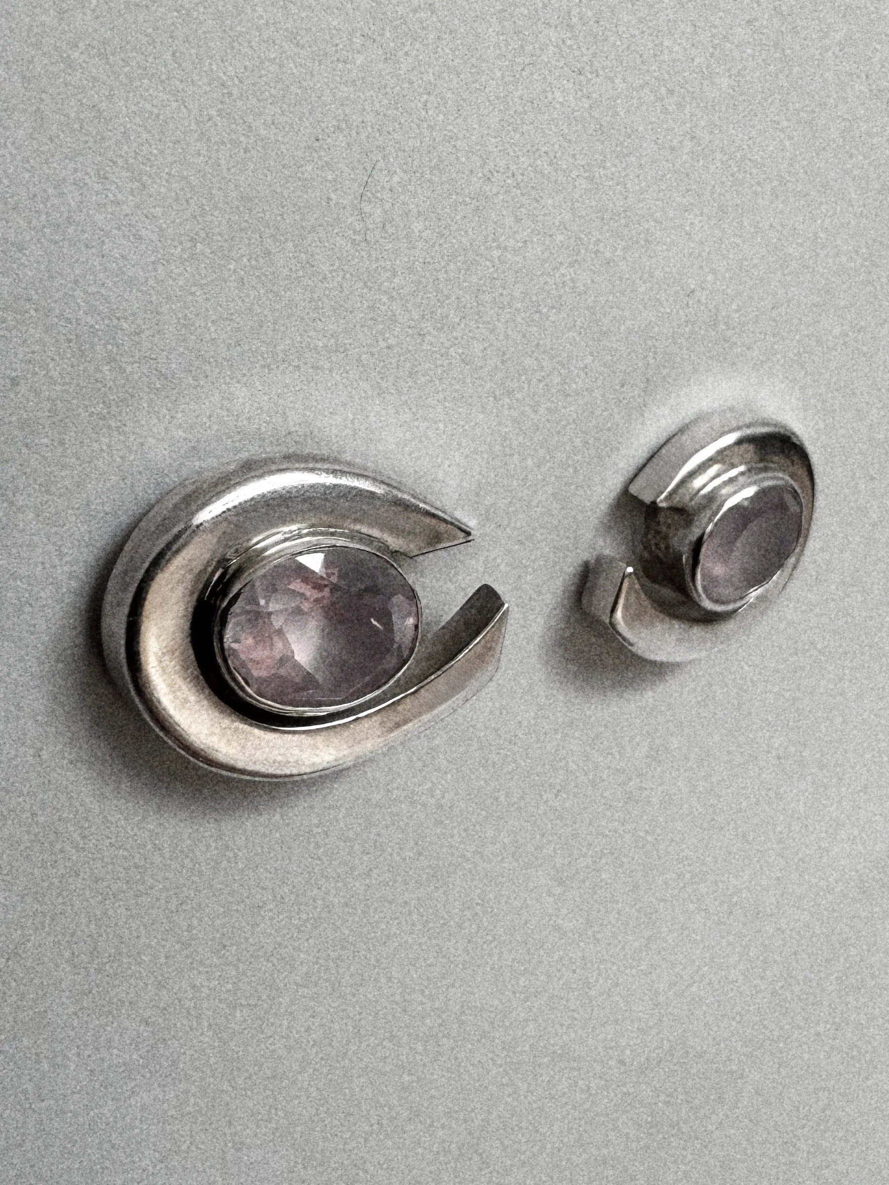 CURVA EARRING - Rose Quartz